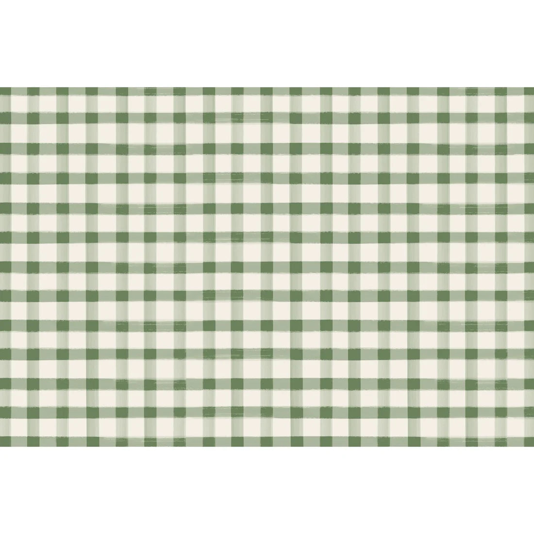 Add a timeless touch to your table with the Hester & Cook Dark Green Painted Check Rectangle Placemat, featuring a classic green and white gingham pattern with evenly spaced horizontal and vertical lines—perfect as a stylish placemat or placemat pad.