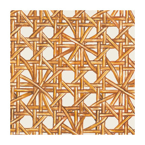 The Hester & Cook Rattan Weave Collection placemat features interlaced light brown strips in a geometric lattice design—ideal for adding natural charm to any table setting.
