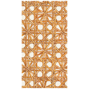 Close-up of the Hester & Cook Rattan Weave Collection placemat, featuring interlacing diagonal and horizontal strips creating a geometric lattice design—ideal as natural table decor.