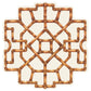Hester & Cook’s Die-cut Bamboo Placemat Collection features a geometric bamboo lattice with interlocking squares and lines on a light background—perfect for festive table decor.