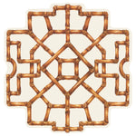 Hester & Cook’s Die-cut Bamboo Placemat Collection features a geometric bamboo lattice with interlocking squares and lines on a light background—perfect for festive table decor.