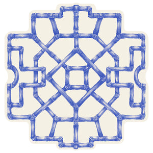 Featuring a blue geometric pattern reminiscent of bamboo segments, Hester & Cook's Die-cut Bamboo Placemat Collection adds festive style and symmetry to your table decor.