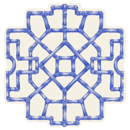 Featuring a blue geometric pattern reminiscent of bamboo segments, Hester & Cook's Die-cut Bamboo Placemat Collection adds festive style and symmetry to your table decor.
