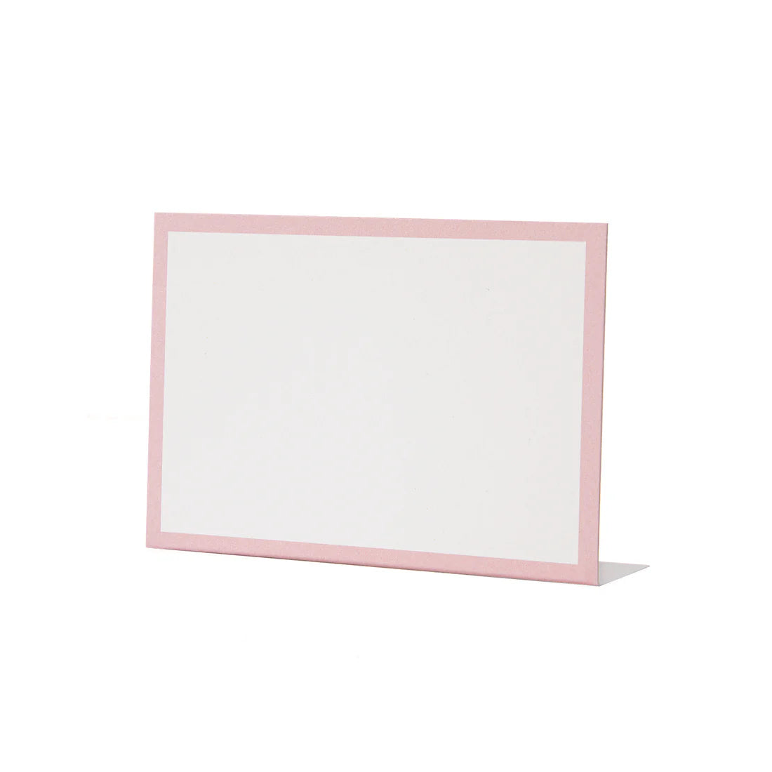 The Hester & Cook Frame Place Cards are blank, rectangular cards with pink borders that stand upright against a white background—ideal for buffet labels or place cards.