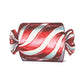 Watercolor illustration of a red and white striped peppermint candy from the Candy Cane Collection, ideal for a festive tablescape.