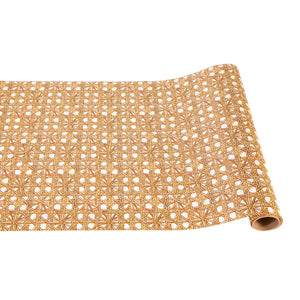 The Paper Runner Collection by Hester & Cook features stylish, geometric-patterned table runners on a white background—ideal as a statement piece to enhance your dining space.