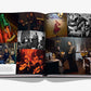 Lisboa Luz by Assouline is an open book featuring vibrant photographs of musicians and singers with guitars, capturing the spirit of Fado music and Portuguese culture through vintage, colorful lighting in dynamic settings.
