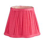 The Addison Ross Empire and Scalloped Lampshade is a pink pleated fabric shade with a slightly flared shape, designed for an E14 bulb holder and shown against a white background.