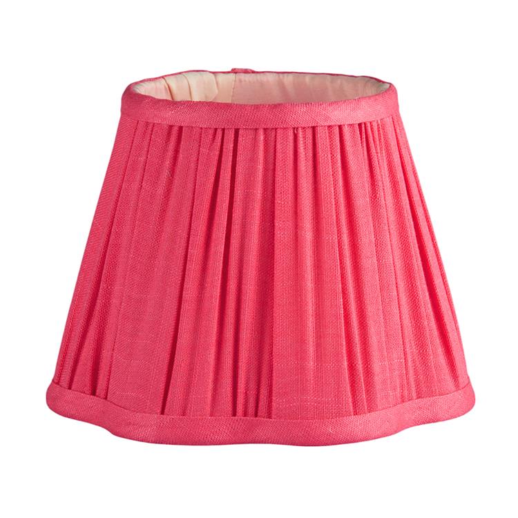 The Addison Ross Empire and Scalloped Lampshade is a pink pleated fabric shade with a slightly flared shape, designed for an E14 bulb holder and shown against a white background.