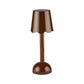 The Addison Ross Scallop LED Lamp is a brown portable table lamp with a scalloped shade, straight stem, and round base—ideal as a cordless bedside light for flexible, stylish lighting on any white background.