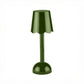 The Addison Ross Scallop LED Lamp is a small, green portable table lamp with a scalloped shade and modern design, shown against a plain white background.