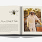 An open book, "Malhadinha, The Soul of Alentejo" by Assouline, shows a bee illustration with text and a beekeeper in protective gear near a beehive at Malhadinha Nova, famed for its Alentejo wine and luxury hospitality.