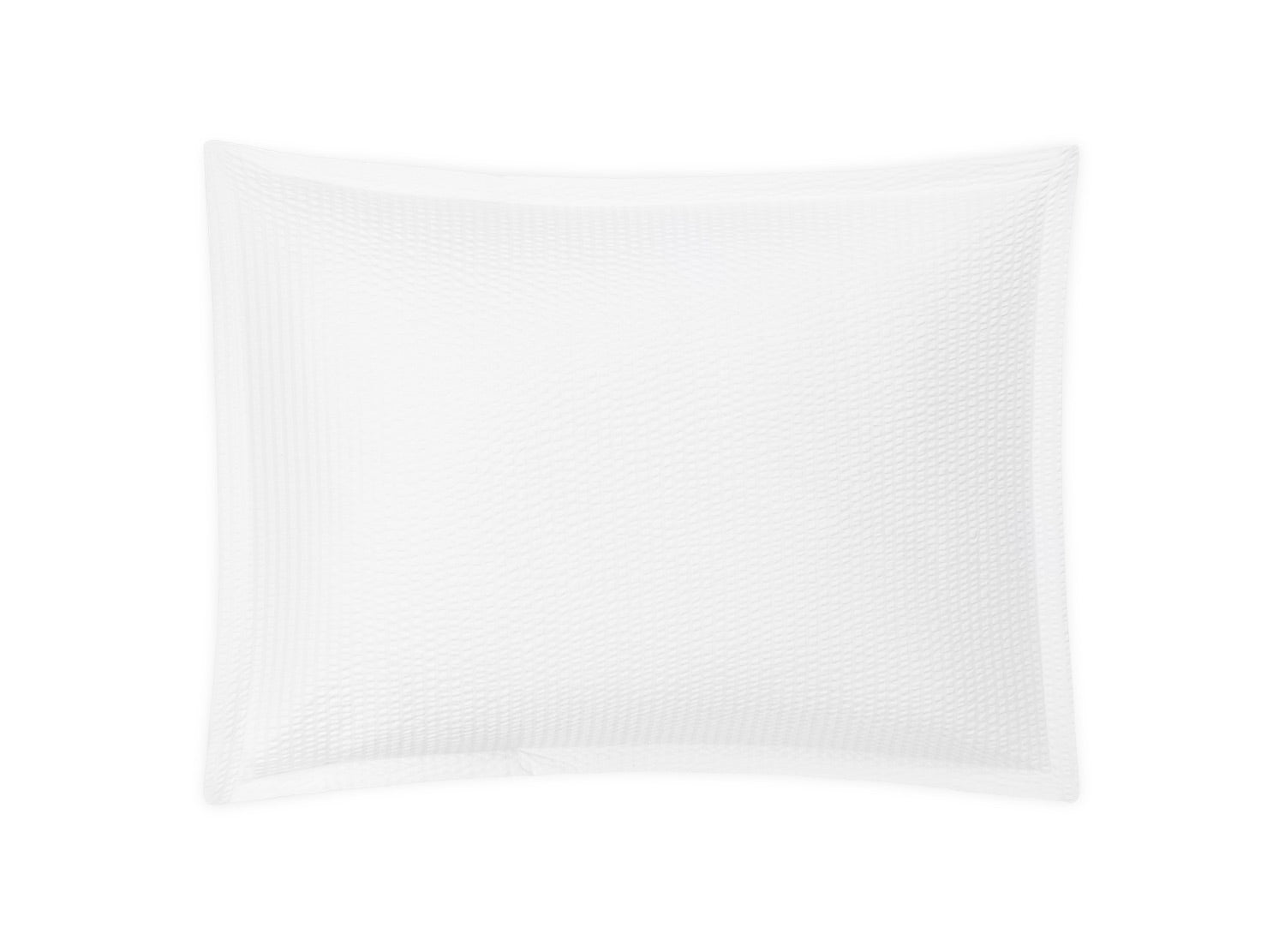 A square pillow from the Matouk Matteo Bedding Collection in white, featuring a subtle diamond stitch quilt pattern, photographed against a white background.