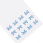 Introducing the Mini Crab Bath Collection by Haute Home: a refined white linen napkin adorned with ten small blue embroidered crabs arranged in neat rows, offering an elegant and sophisticated touch to your table.