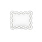 The Matouk Mirasol Bedding Collection in Silver features a rectangular white pillow with scalloped edges and a gray outline, crafted from Milano Egyptian cotton and OEKO-TEX® certified for ultimate comfort.