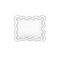 The Matouk Mirasol Bedding Collection features a rectangular white pillow adorned with a wavy, scalloped light grey border, crafted from luxurious 600 thread count Egyptian cotton percale, and shown against a plain white background.