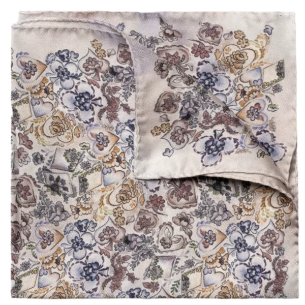 Eton Multi Floral Silk Pocket Sqaure