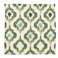 The Watercolor Ikat Napkin Set by Kim Seybert features square fabric napkins with a green and white diamond abstract design on a cream background, reminiscent of hand-painted Ikat patterns.