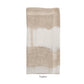 A white and natural 100% linen napkin from Kim Seybert’s Watercolor Stripe Collection, folded neatly against a white background. "Napkin" is written below—perfect for elevating your summer dining table.