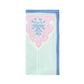 The Kim Seybert Filigree Napkin Set features folded napkins with pastel floral and stripe patterns in blue, pink, and mint green, bringing artisanal craftsmanship to any table setting.