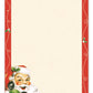 Santa Claus Notepad featuring a red border, Merry Christmas header, and a vintage Cavallini Papers and Co illustration of Santa holding a rotary telephone at the bottom of the tear-away pages.