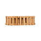 The Kim Seybert Spoke Napkin Ring features cylindrical and spherical bamboo wood elements in alternating horizontal rows, blending elegant design with functional table decor.