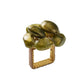 Elevate your white linen napkins with the Kim Seybert Bonton Napkin Ring, featuring a gold square mesh band adorned with clustered, smooth green stones that evoke the look of marbleized sapphire beads—an elegant finishing touch for any table setting.