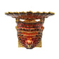 The Kim Seybert Turkey Trot Napkin Ring Set features intricate detailing and a symmetrical pattern—perfect for complementing autumn table decor or pairing with elegant, scalloped gold and red accents.