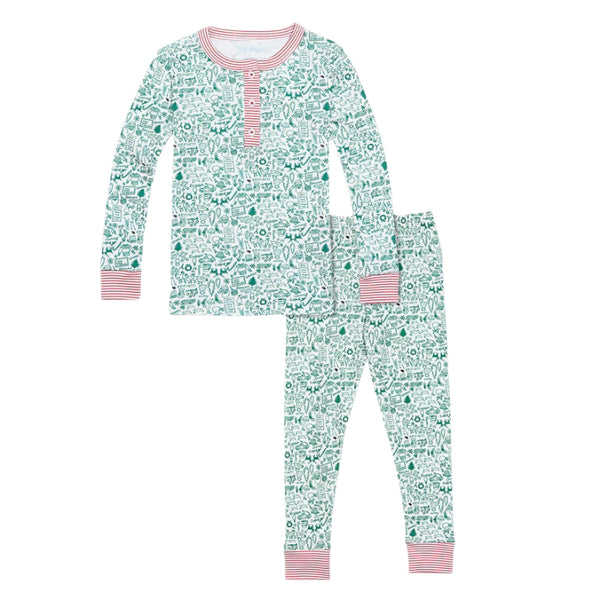 Joy Street Kids North Pole Two Piece Henley Pajamas