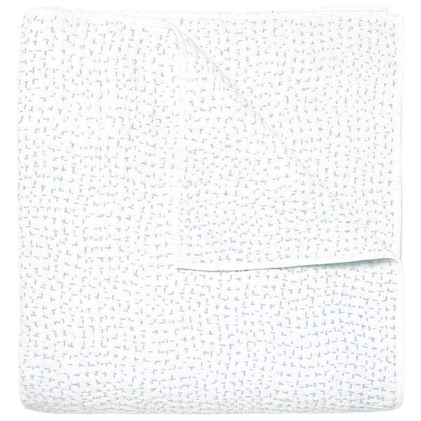 John Robshaw Stitched Coverlet, Mist