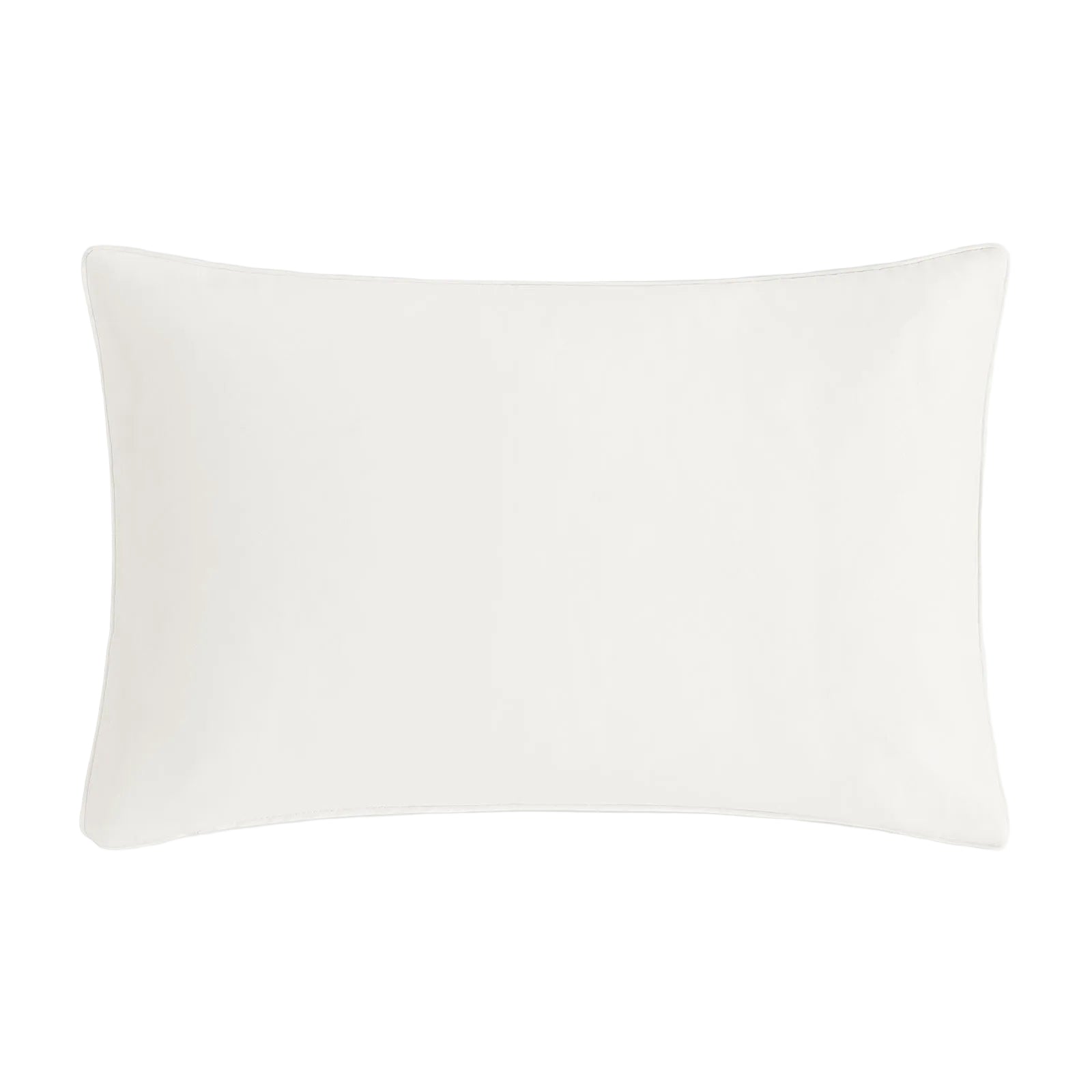 The Dreaming of Paradise Toddler Pillow by Gooselings is a plain white rectangular children's pillow with smooth fabric, perfect for sweet dreams, shown on a white background.