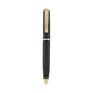 The Leather Wrapped Pen Collection by Graphic Image features a sleek black and gold ballpoint pen with a textured barrel and clip, shown upright on a white background—a refined gift for any occasion.