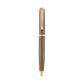 The Graphic Image Leather Wrapped Pen Collection features brown leather-wrapped ballpoint pens with gold accents and a pocket clip, shown on a white background—a stylish gift for writers.