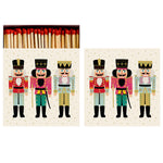 Add charm to your home with the Hester & Cook Box of 60 Matches, featuring a decorative cover of four illustrated nutcrackers in colorful uniforms on a star-patterned background—perfect for lighting candles.
