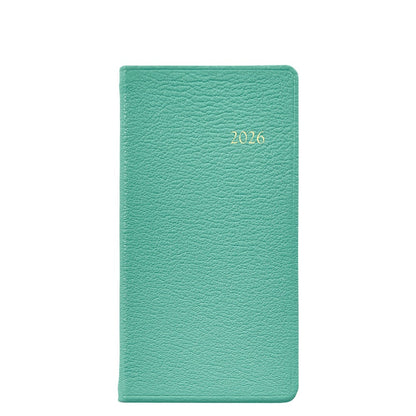 The 2026 Pocket Journal Planner Collection by Graphic Image features a teal textured hardcover pocket journal with "2026" gold-embossed on the front, Smyth sewn for durability, displayed against a white background.