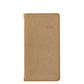 A tan, textured 2026 Pocket Journal Planner from Graphic Image, featuring rounded corners and Smyth sewn binding, is shown closed on a white background.