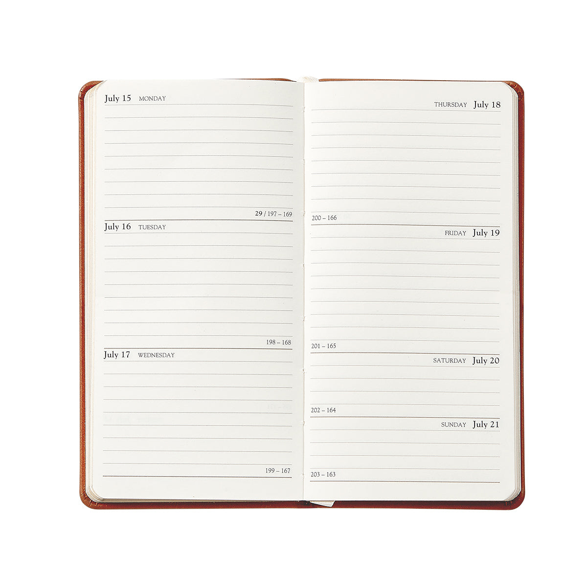 The Graphic Image 2026 Pocket Journal Planner Collection features a Smyth sewn, numbered pocket journal open to July 15–21, with lined daily sections.