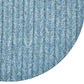Close-up of the Kim Seybert Herringbone Placemat, featuring a circular design in polyvinyl with a blue and white chevron pattern—ideal for adding texture and style to spring and summer dining.