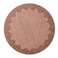 The Dream Weaver Placemat by Kim Seybert features a round, textured woven design in light brown with a sunburst pattern of raised lines—an ideal accent for summer entertaining.
