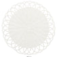 A round, handwoven faux rattan Kim Seybert Alfresco Placemat with scalloped edges is displayed on a plain white background. The word "White" appears below the placemat.