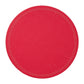The Kim Seybert Starry Night Placemat features a round, red textured design with a stitched border and subtle metallic trim, displayed against a white background.