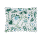 The Palmyra Bedding Collection by Matouk features a rectangular pillow sham with scalloped edges, showcasing an emerald green and blue floral and leaf pattern—perfect for adding lush style to your bedroom.