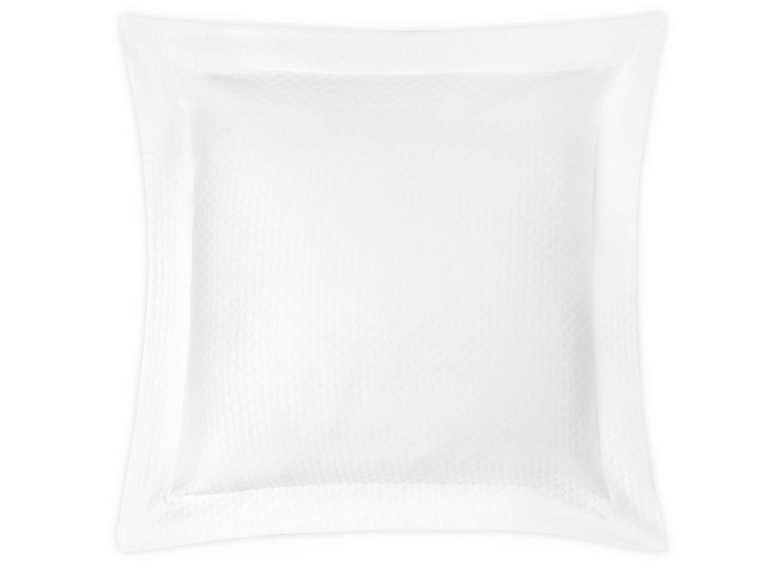 The Matouk White Pearl Bedding Collection features a white square pillow made from OEKO-TEX® certified, textured fabric.