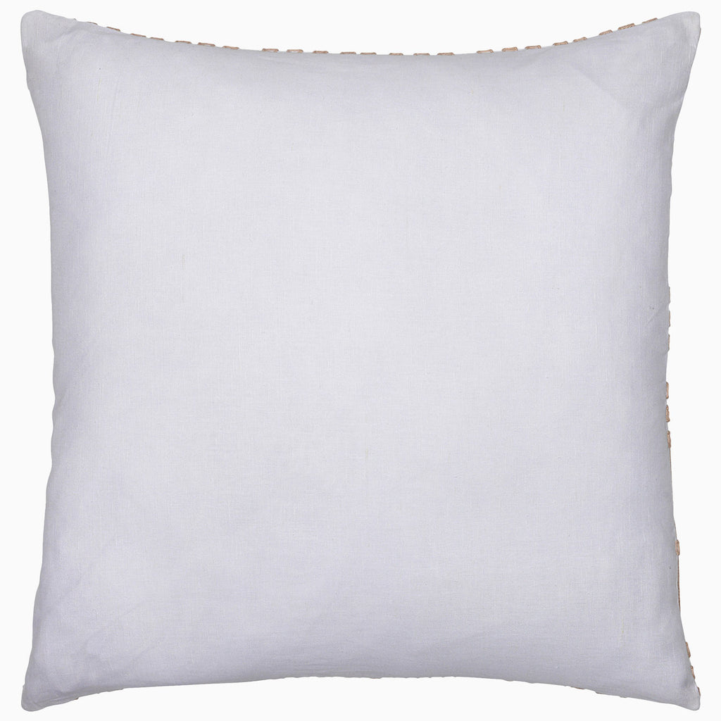 The Kiaan Euro Pillow by John Robshaw features a plain, smooth white cover with subtle architectural lines, presented against a white background.