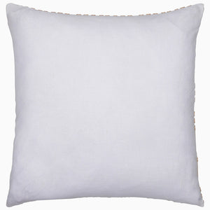 The Kiaan Euro Pillow by John Robshaw features a plain, smooth white cover with subtle architectural lines, presented against a white background.