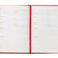 The PrintWorks Wine Tasting Journal is open to two blank pages, each designed for tasting notes with sections for wine details, occasions, serving, experience, assessment, rating, and a convenient sweetness chart.