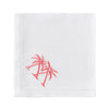 Dinner Napkin Set - White/Coral