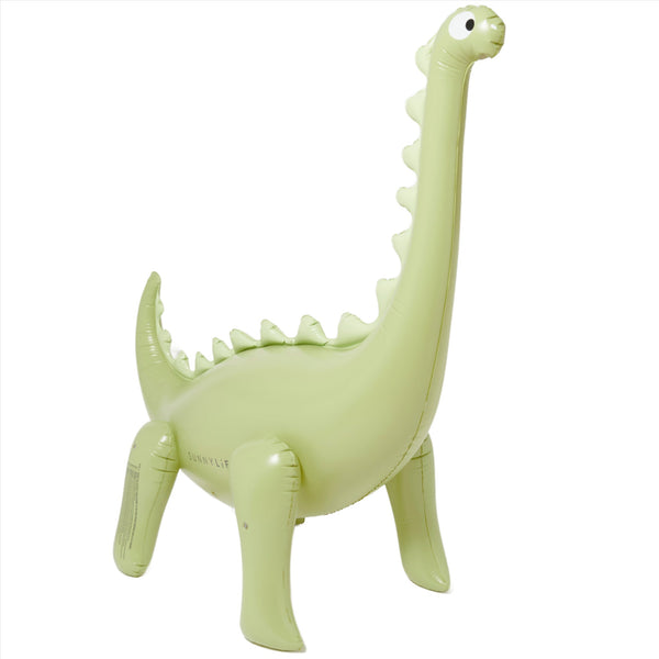 Replace:
"Inflatable lime green dinosaur toy with a long neck and tail standing upright on a white background, designed for water playtime as a Giant Sprinkler."
with
"Sunnylife Giant Sprinkler, Dino