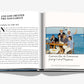 An open book displays a page from "Saint Tropez Yachting" by Assouline beside a photo labeled "A postcard from the International Yachting Club of Pampelonne," capturing a scene reminiscent of the Voiles de Saint-Tropez on the dazzling Mediterranean.