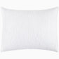 White rectangular pillow from the John Robshaw Hand-Stitched Bedding Collection, featuring a textured, quilted pattern designed to complement your favorite organic cotton coverlet.